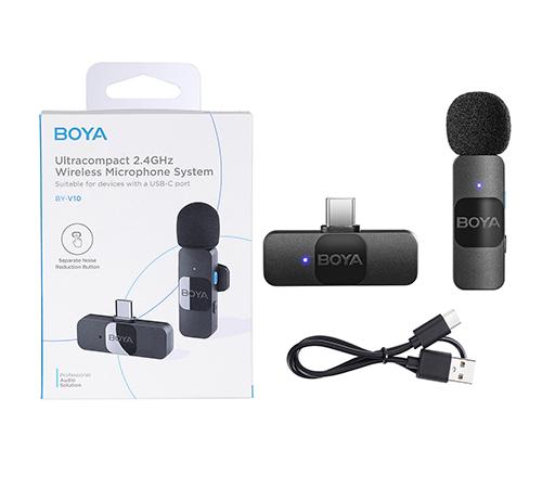 BOYA BY-V10 ULTRACOMPACT 2.4GHZ WIRELESS MICROPHONE SYSTEM FOR USB-C BOYA BY-V10 ULTRACOMPACT 2.4GHZ WIRELESS MICROPHONE SYSTEM FOR USB-C
